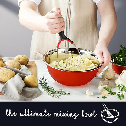 WHYSKO Stainless Steel Mixing Bowl Set, 10 Piece Stainless Steel Mixing Bowls - Image 3