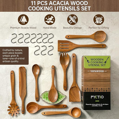 Wooden Utensil Set 11 Pcs - Image 2