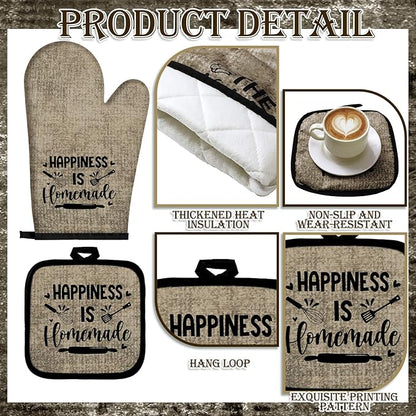 Leinuosen 8 Pcs Kitchen Towels and Oven Mitts Sets Pot Holders Dishcloths Set - Image 6
