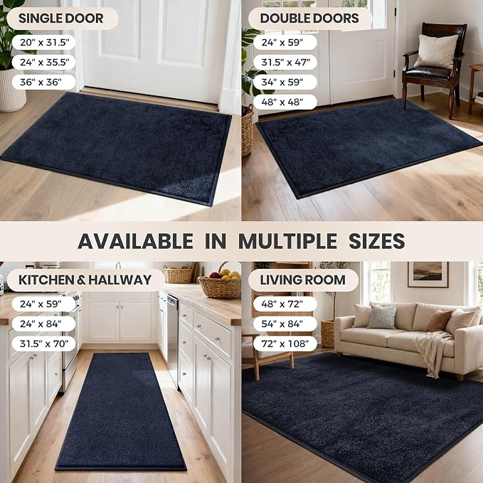 PURRUGS Dirt Trapping Door Mat 24" x 59", Non-Slip Machine Washable Entryway Rug - Image 9