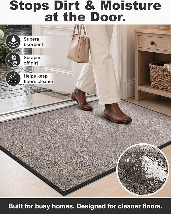 Mibao Super Absorbent Front Door Mat, Non-Slip Washable Indoor Doormats - Image 2