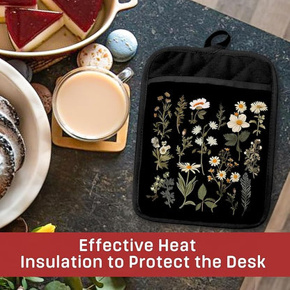 Dark Floral Botanical Pot Holders - Image 4