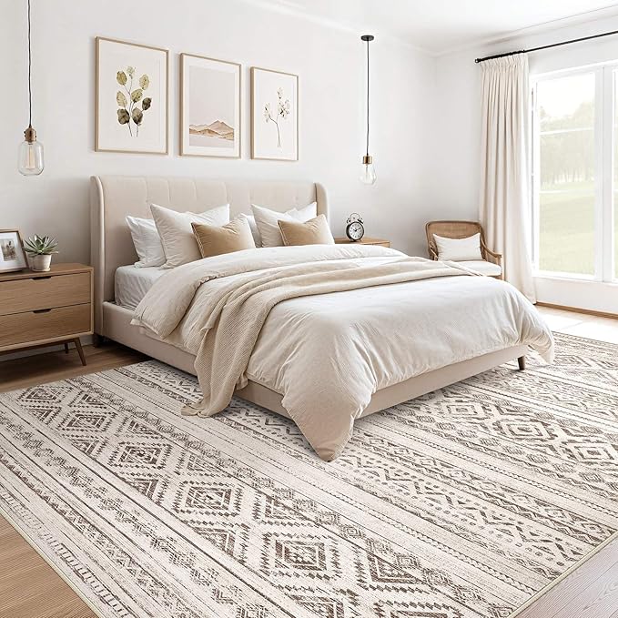 cotiled 10x12 Area Rugs Living Room Rug: Washable Boho Rugs - Image 2