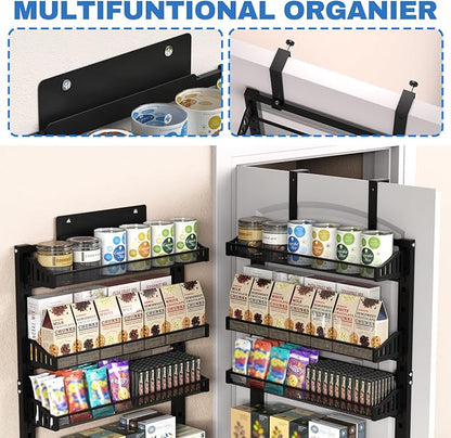 coobest 8-Tier Over the door Spice Rack Organizer, Large Heavy Duty Metal Wall - Image 2