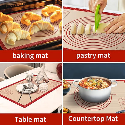Silicone Baking Mat, Reusable Silicone Dough Mat, Non-Stick Pastry Mat - Image 6