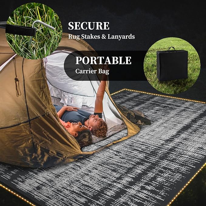 MontVoo Outdoor Rug Waterproof 9x12 ft - Image 5