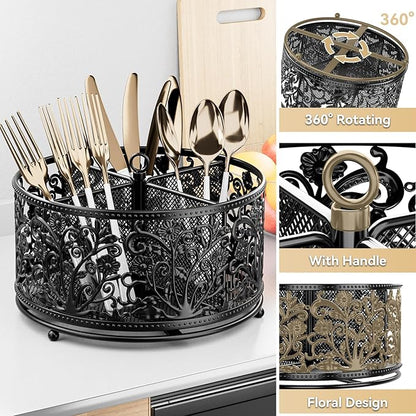 YIUKEA 360° Rotating Utensil Caddy - Image 5