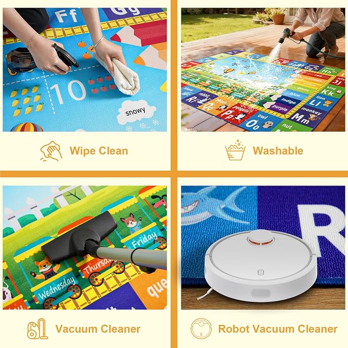 ABC Rug for Playroom Classroom Bedroom, 5x7 Kids Educational Area Rug for - Image 7