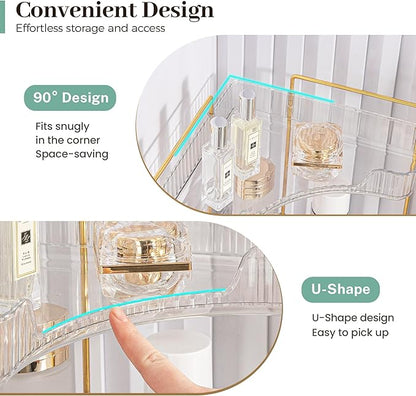 Aveniee Corner Bathroom Counter Organizer, 3 Tier Makeup Perfume Storage - Image 4