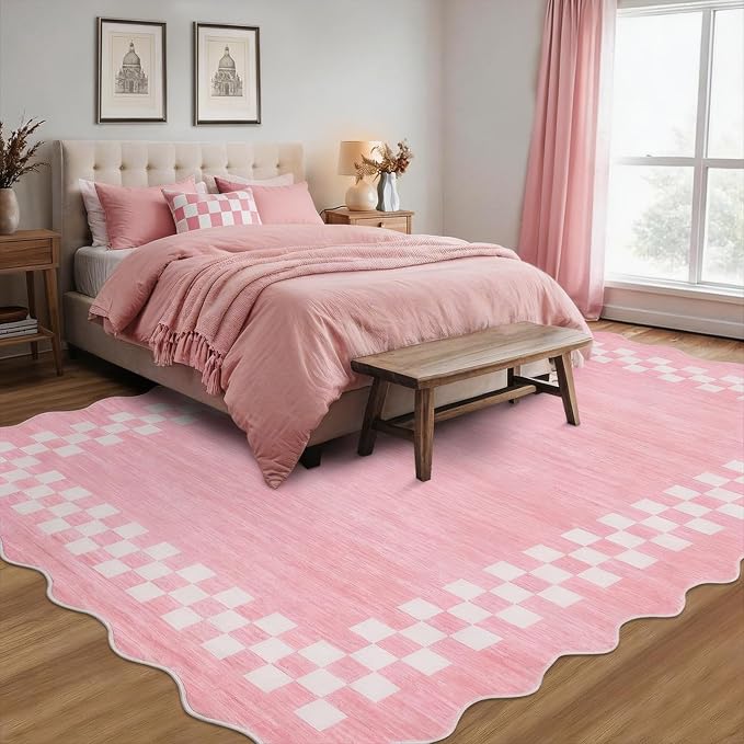 GarveeHome Washable Rug 5x7 for Living Room Large Bedroom Scalloped Rug Non - Image 2