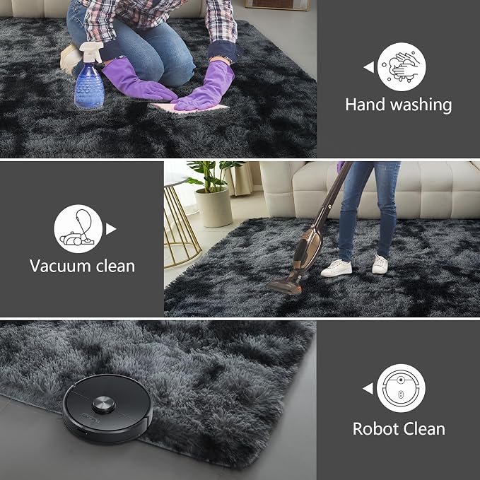 Shag Runner Rug for Bedroom Living Room 3x7 Upgrade Non-Slip Fluffy Soft - Image 5