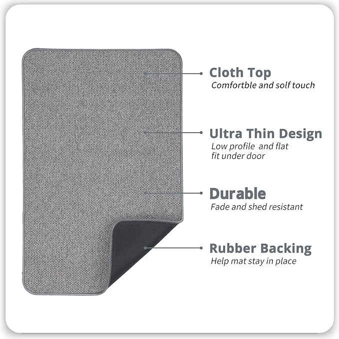 Bosap Bath Mat, Ultra Thin Bathroom Rugs, Rubber Bath Mats - Image 3
