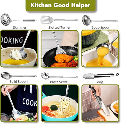 Stainless Steel Kitchen Utensils Set - Image 8