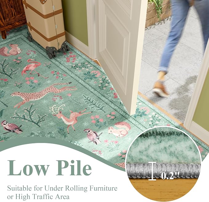 DUKINO 2x3 Rug, Washable Animal Rugs - Image 8