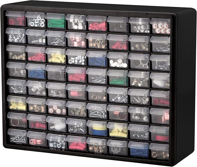 Akro-Mils 64-Drawer Plastic Storage Cabinet, 20-Inch W x 6-Inch D x 16-Inch H | - Image 10