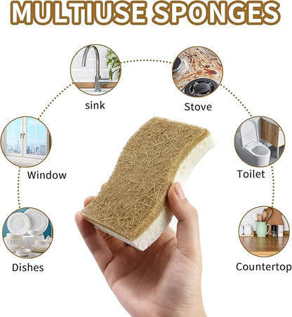18 Pack Natural Kitchen Sponges, Biodegradable & Compostable | Non-Scratch - Image 4