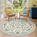 Hazo Haus Green and Blue Insect 6ft Round Soft Rugs by HazoHaus
