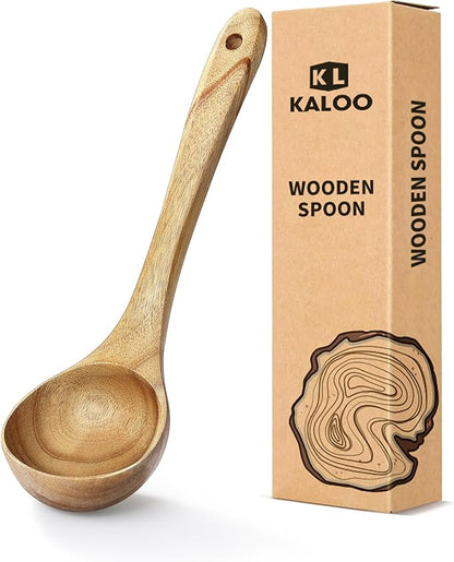 Ladle, Kaloo Teak Acacia Wooden Soup Ladle Spoons by KL+KALOO