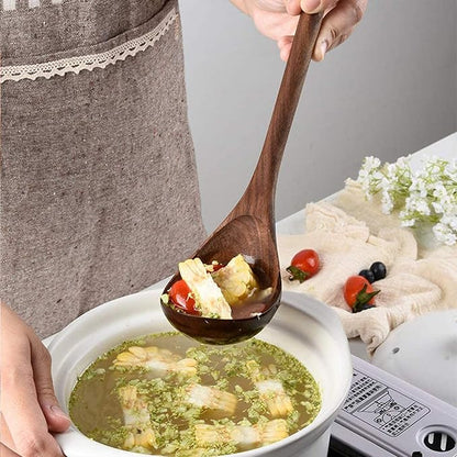 6 PCS Wooden Kitchen Utensils Set, Heat Resistant Non-Stick Cookware - Image 7