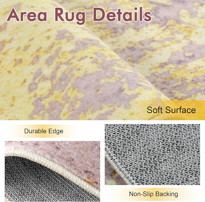 6x9 Ft Area Rugs for Living Room, Soft Non-Slip Washable Rugs Modern Abstract - Image 4