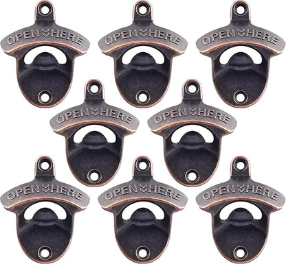 8 PCS Bottle Opener Wall Mount, Vintage Screw in Cola Opener Bulk by Wallmountedbottleopener