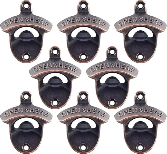 8 PCS Bottle Opener Wall Mount, Vintage Screw in Cola Opener Bulk by Wallmountedbottleopener