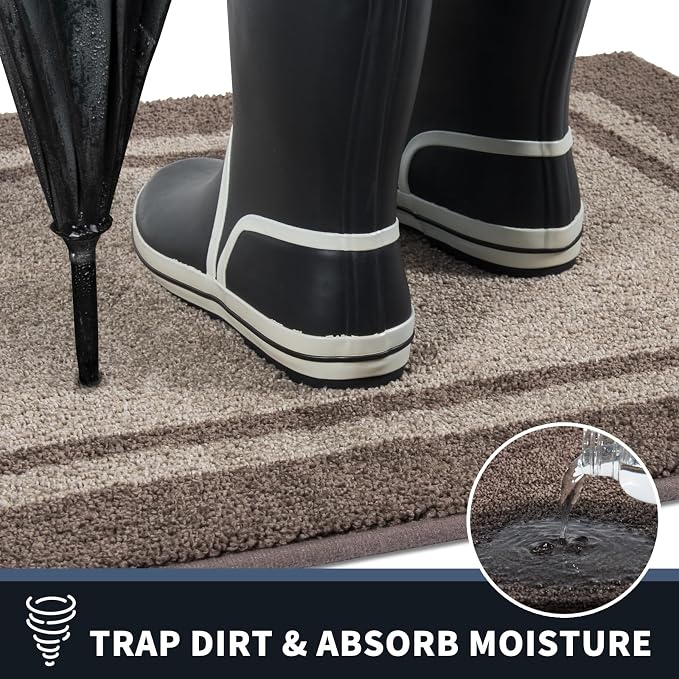 PURRUGS Dirt Trapping Door Mat 20" x 32", Non-Slip Machine Washable Entryway Rug - Image 5
