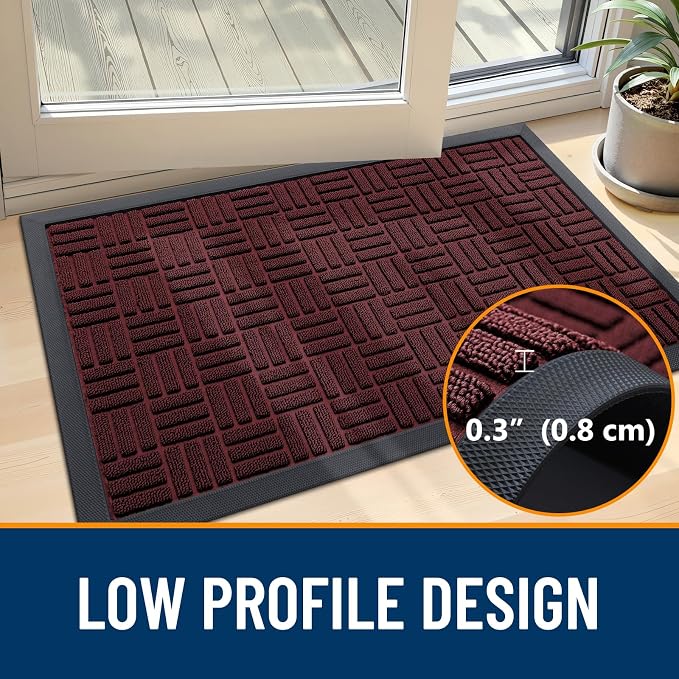 OLANLY Front Door Mat Outside Entrance 47x17, Heavy Duty Sturdy Natural Rubber - Image 5