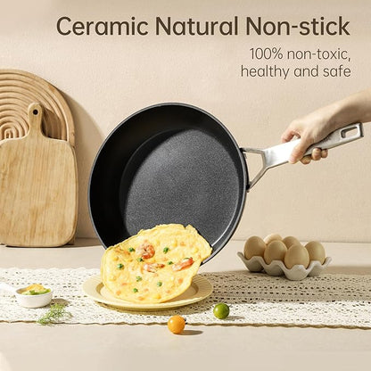 MsMk Nonstick Frying Pan, 12 InchTitanium and Diamond Non Stick Pan, Sturdy and - Image 7