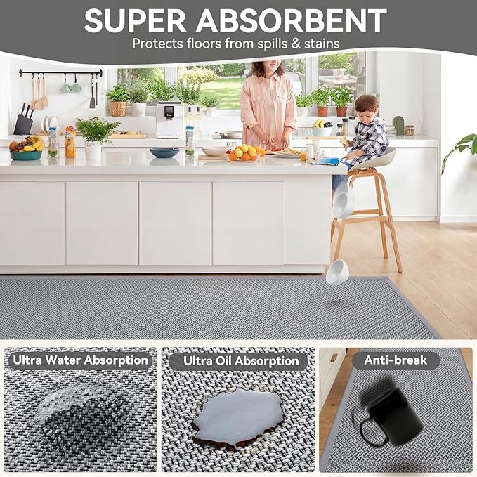 Kitchen Rugs Non-Slip and Washable, Kitchen Mats - Image 4