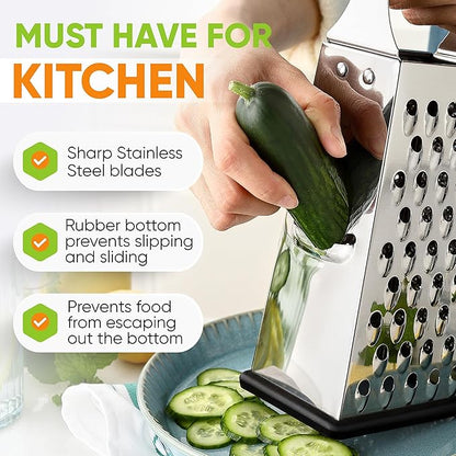 Spring Chef Professional Large Parmesan Cheese Grater, Stainless Steel Metal - Image 4