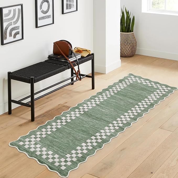 GarveeHome Hallway Runner Rug 2x6 Non Slip Scalloped Washable Rug - Image 8