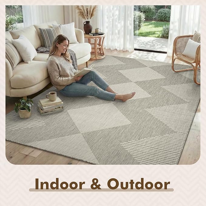 MontVoo-Outdoor Rug Carpet Patio Rug 6x9 Polypropylene Indoor Outdoor Rugs - Image 4