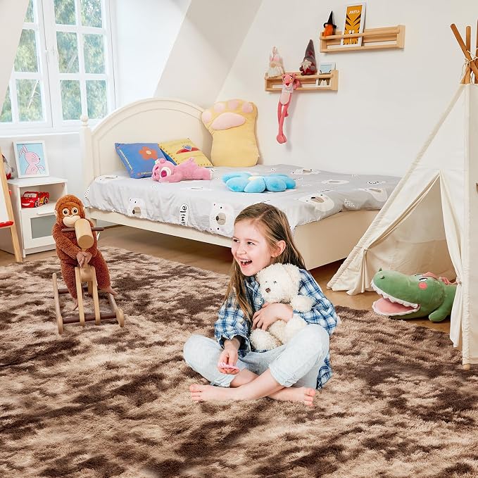 Ultra Soft Rug for Living Room, 9X12 Fluffy Shag Area Rug for Bedroom, Modern - Image 7