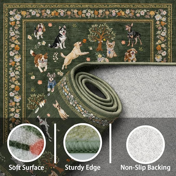 Dogs Rugs 24x17 Inch Home Decor Entry Mat, Small Door Mat Runner, Ultra-Thin - Image 5
