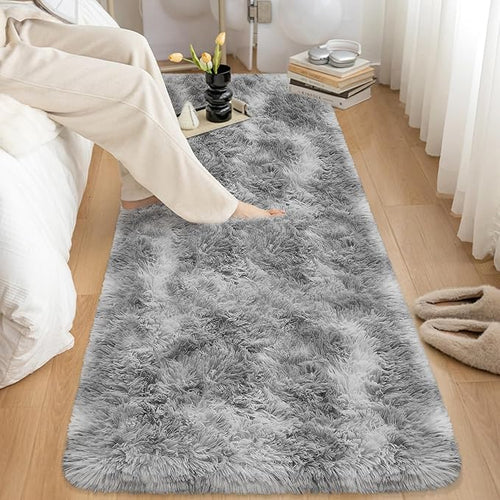 2x6 Grey Runner Rug for Bedroom, Soft Fluffy Runner Area Rug for Living Room - Image 2