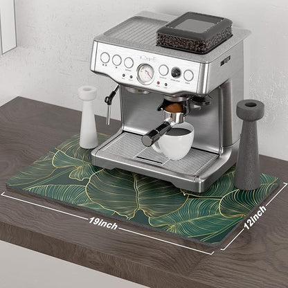 Rnivvi Coffee Mat, Hide Stain Rubber Backed Absorbent Dish Drying Pad - Image 2