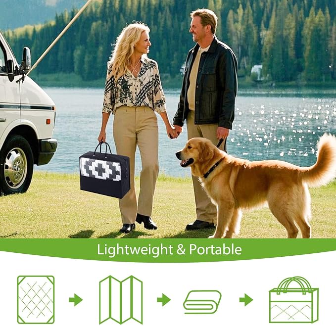 Smiry Waterproof Outdoor Rug 5x8 ft, Reversible Plastic Straw Patio Camping Rugs - Image 5