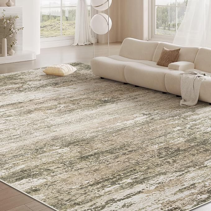 Washable Rug 9x12 Area Rugs for Living Room: Large Neutral Soft Rug Abstract - Image 6