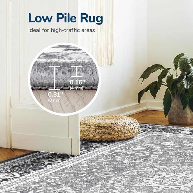 Lessymo 3 x 5 Area Rugs for Living Room- Machine Washable Area Rugs Boho Faux - Image 5