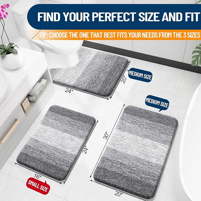 OLANLY Bathroom Runner Rugs Mat 44x20, Extra Soft Absorbent Microfiber Bath Rugs - Image 2