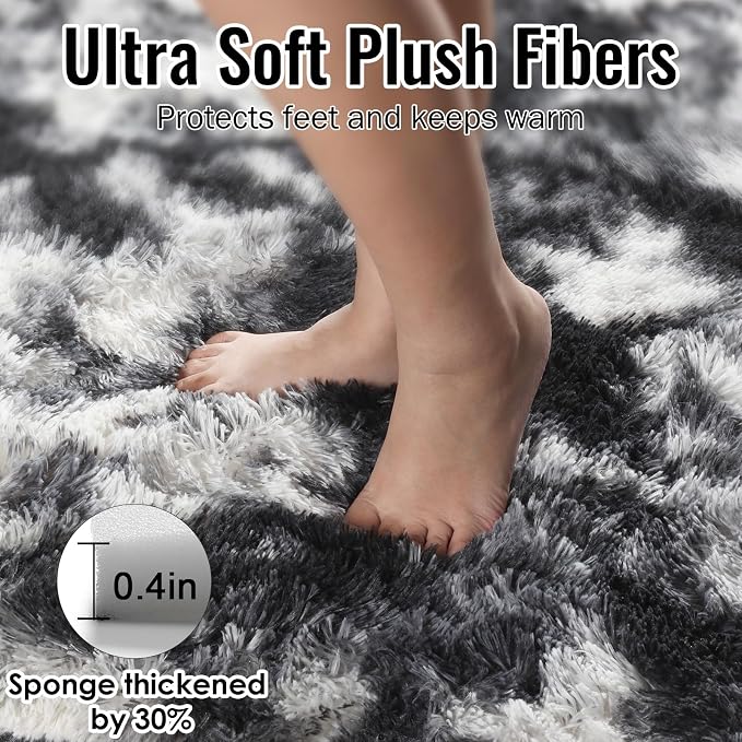 PAGISOFE Black White Grey Area Rugs - Image 2