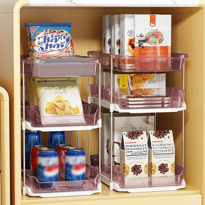 Delamu 2 Pack 3-Tier Bathroom Under Sink Organizers and Storage, Pull Out Clear - Image 6