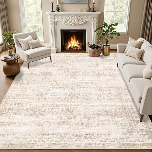 8x10 Area Rugs for Living Room: Washable Rug Soft Vintage Boho Carpet Indoor by EXPEDIX