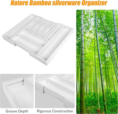 Bellsal Large Premium Bamboo Silverware Organizer - Image 4