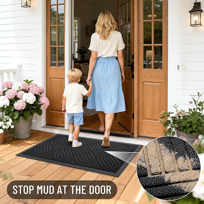 OLANLY Front Door Mat Outside Entrance 71x23, Heavy Duty Sturdy Natural Rubber - Image 6