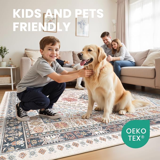 zesthome 10x14 Area Rugs for Living Room, Non-Slip Backing Washable Rugs - Image 7