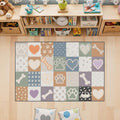 Preschool Classroom Rug 5x7, Paw Print Low Pile Kids Area Rug by Unknown