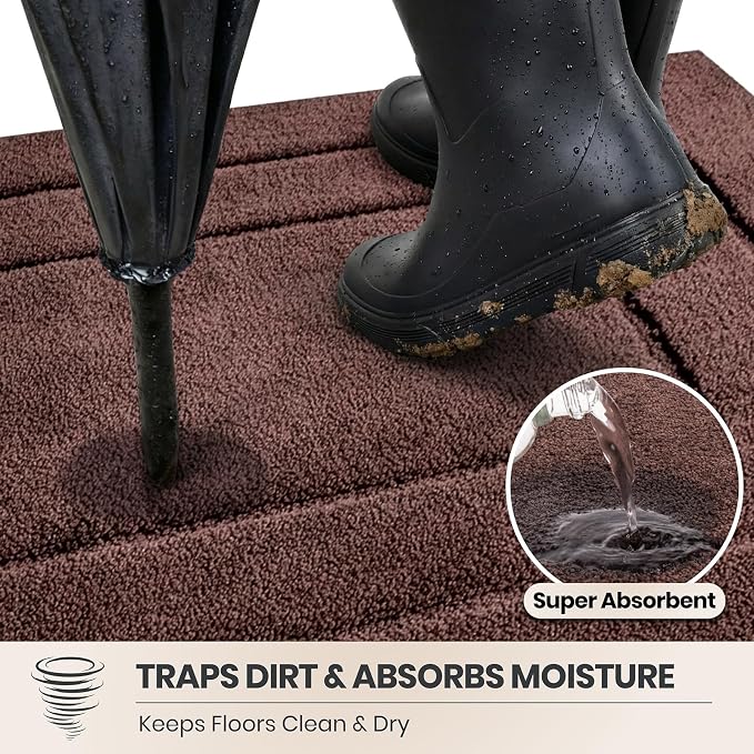 PURRUGS Dirt Trapping Door Mat 20" x 31.5", Non-Slip/Skid Machine Washable - Image 2