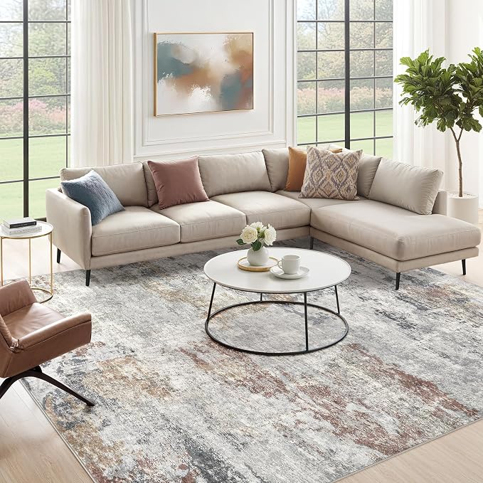 DMOYEST 10x14 Area Rug for Living Room, Washable & Non Slip Large Indoor Carpet - Image 4
